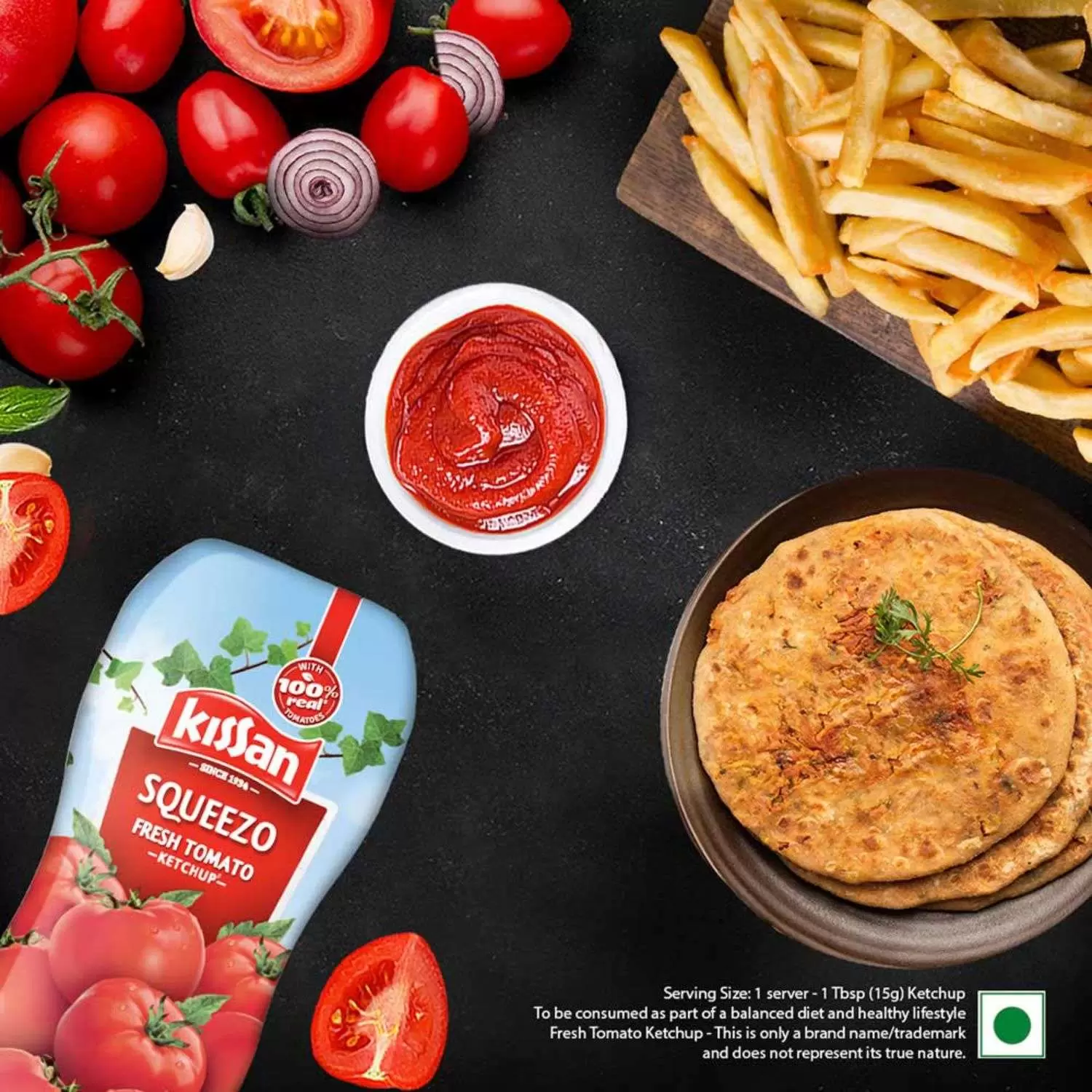 KISSAN SQUEEZO FRESH TOMATO KETCHUP 450 gm