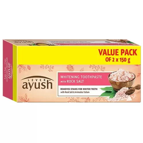 AYUSH WHITENING TOOTHPASTE 2X150GM 150 gm