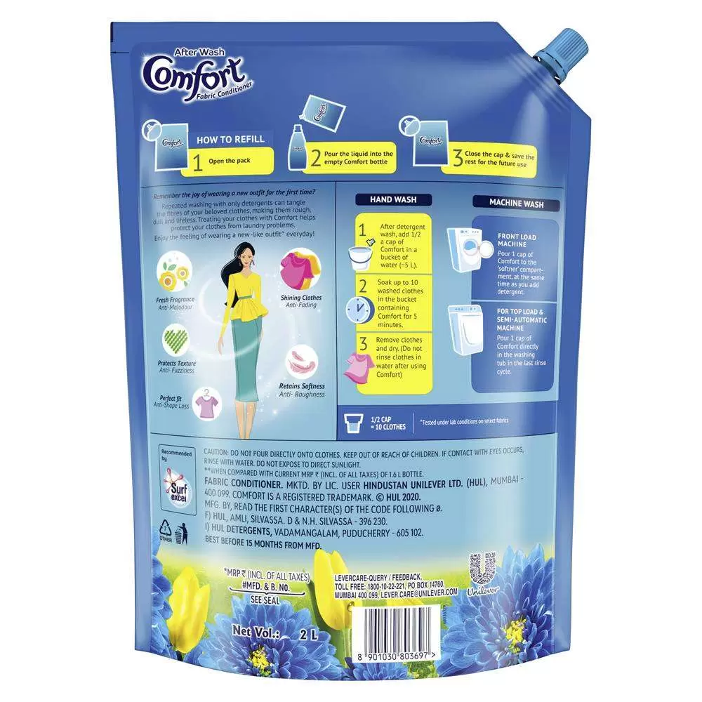 COMFORT FABRIC CONDITIONER BLUE 2LTR POUCH 2 l