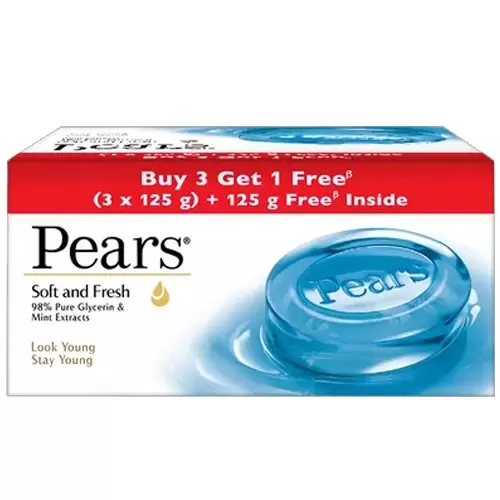 PEARS SOFT - FRESH SOAP BUY 3 GET 1 125 gm