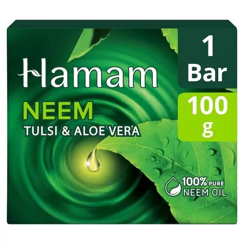 HAMAM SOAP BAR NEEM TULSI AND ALOE VERA 100 gm
