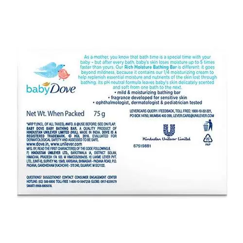 DOVE BABY RICH MOISTURE BATHING BAR 75 gm