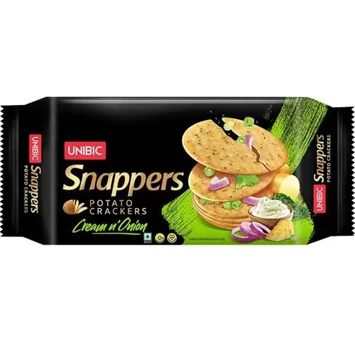 UNIBIC SNAPPERS CREAM N ONION POTATO CRACKERS  300 gm