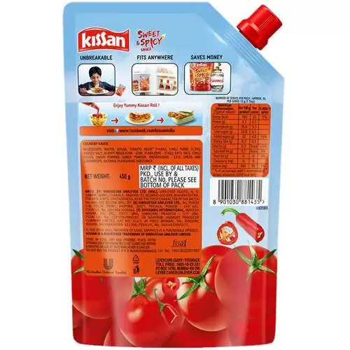 KISSAN SWEET & SPICY SAUCE POUCH 450 gm