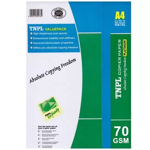 TNPL 70 Gsm A4 Size Original Copier Paper for Printer 500 Sheets