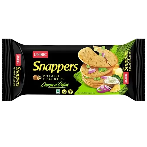 UNIBIC SNAPPERS CREAM N ONION POTATO CRACKERS 75G 75 gm