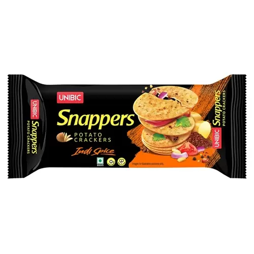 UNIBIC SNAPPERS INDI SPICE POTATO CRACKERS 75G 75 gm
