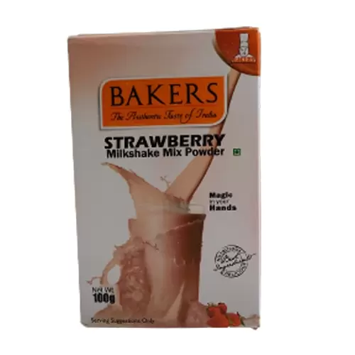 BAKERS STRAWBERRY MILKSHAKE MIX POWDER 100G 100 gm