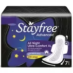 STAYFREE ADVANCE ALL NIGHTULTRA -COMFORT XL 7PADS (BLACK) 7Nos