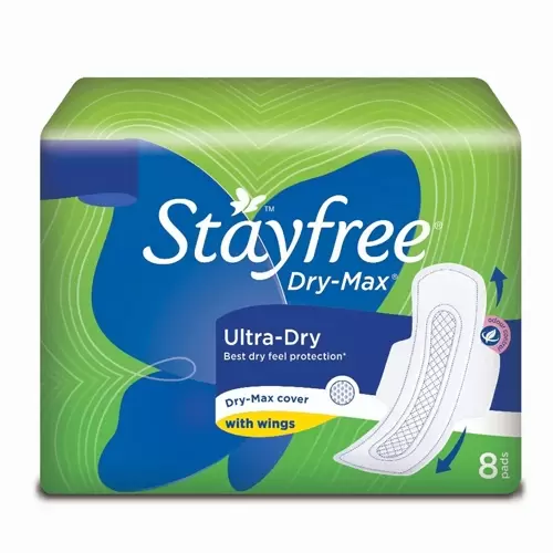 STAYFREE DRY MAX ULTRA- DRY MAX COVER WITH WINGS 8 PADS 8 Nos