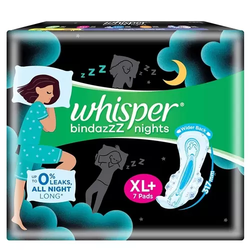 WHISPER ULTRA BINDAZZ NIGHT XL 7 Nos