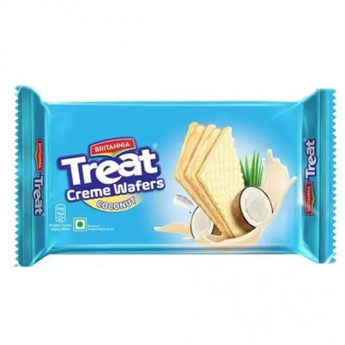 BRITANNIA TREAT CREME WAFERS COCONUT 60G 60 gm