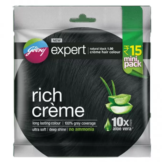 GODREJ EXPERT RICH CREME NATURAL BLACK NO.1 12G 1 Nos