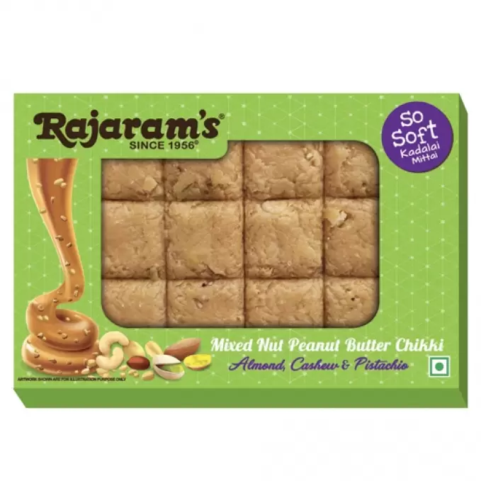 RAJARAMS MIXED NUT PEANUT BUTTER CHIKKI 100GM 100 gm