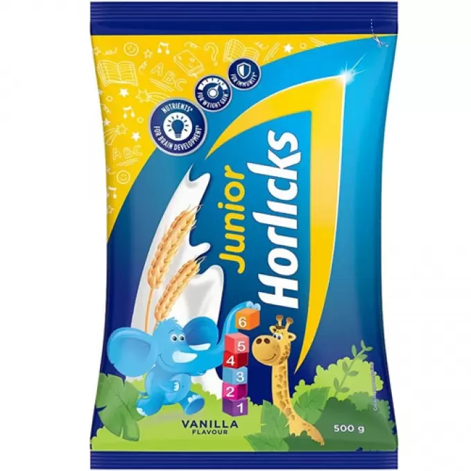 HORLICKS JUNIOR VANILLA POUCH 500 gm