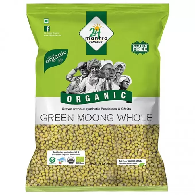 24 MANTRA ORGANIC GREEN MOONG WHOLE 500 gm