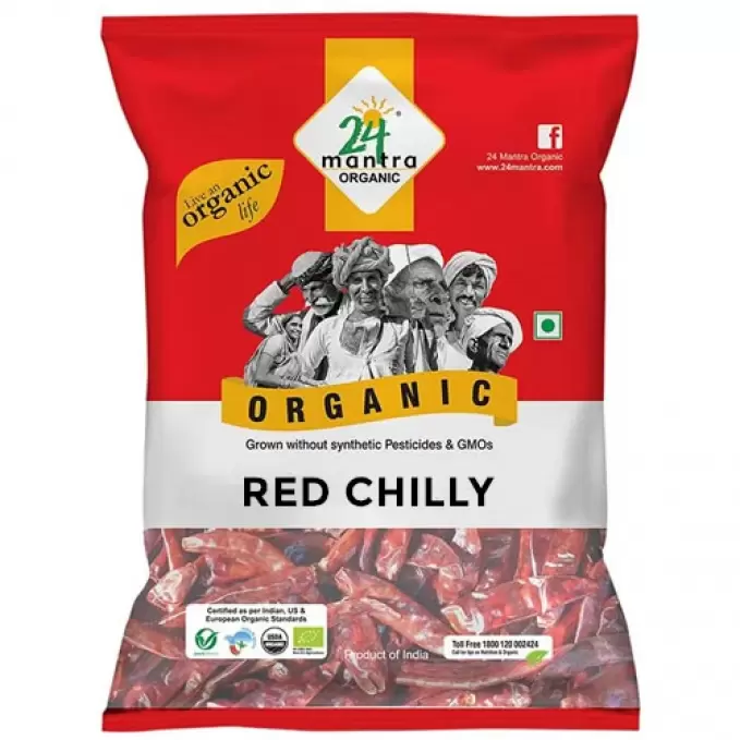 24 MANTRA ORGANIC RED CHILLY 100GM 100 gm