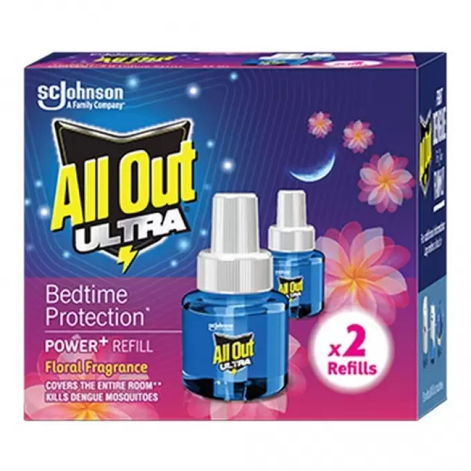 ALL OUT ULTRA BEDTIME PROTECTION POWER+REFILL FLORAL  45 ml