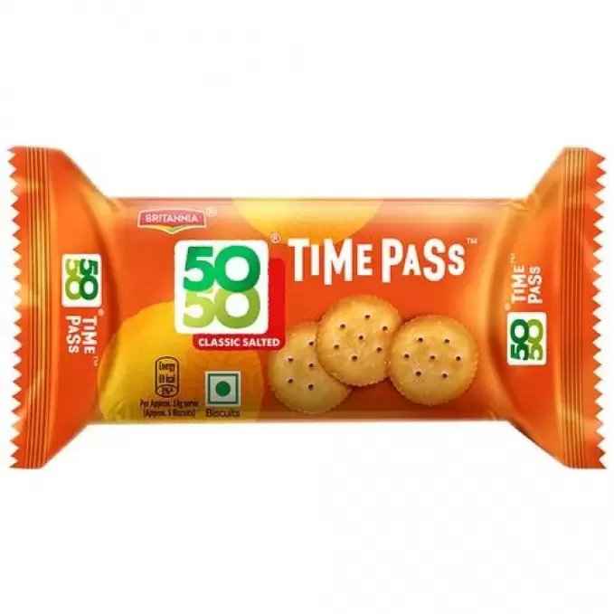 BRITANNIA 50-50 TIME PASS SIMPLY SALTED 39 gm