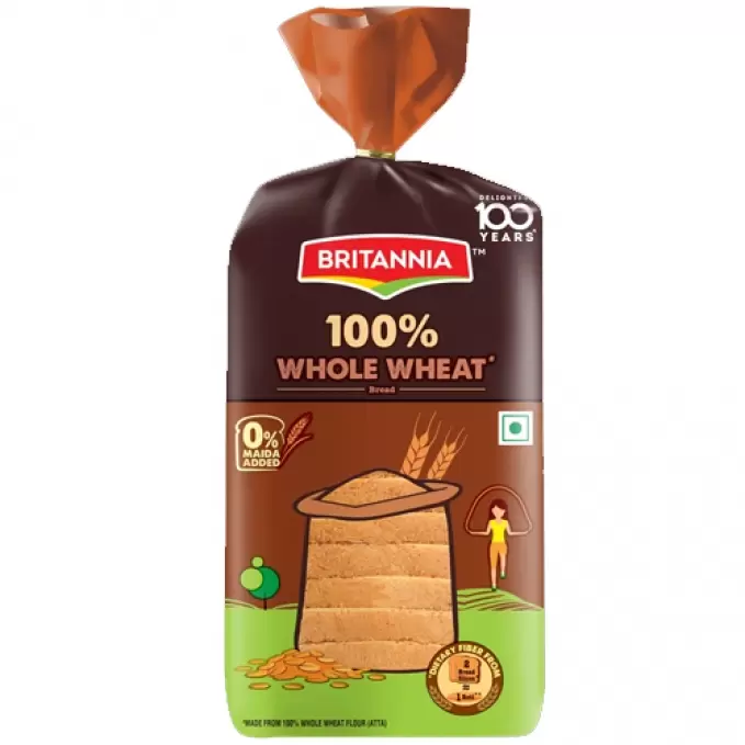 BRITANNIA BREAD WHOLE WHEAT 100% 450 gm