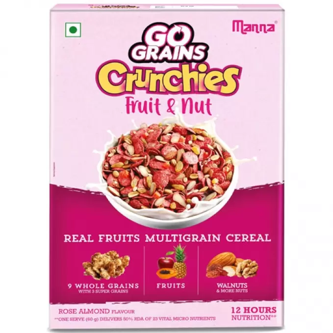 MANNA GO GRAINS CRUNCHIES FRUIT&NUT 300GM 300 gm