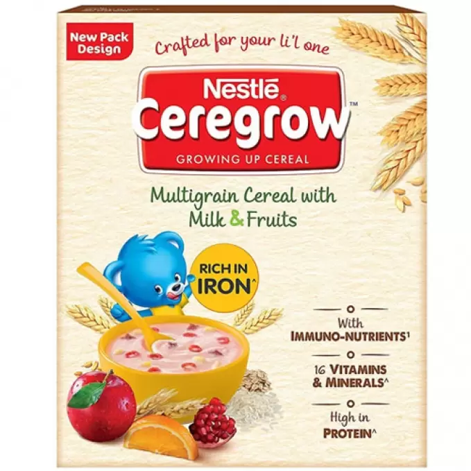 NESTLE CEREGROW MULTIGRAIN CEREAL MILK & FRUITS 300G  300 gm