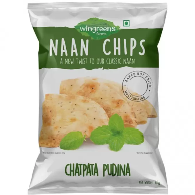 WINGREENS CHATPATA PUDINA NAAN CHIPS 60G 60 gm