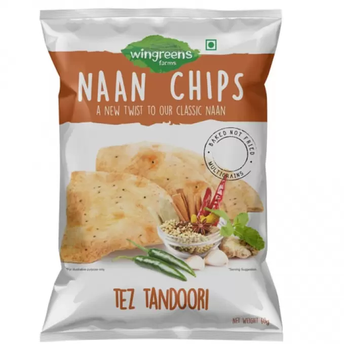 WINGREENS TEZ TANDOORI NAAN CHIPS 60GM 60 gm