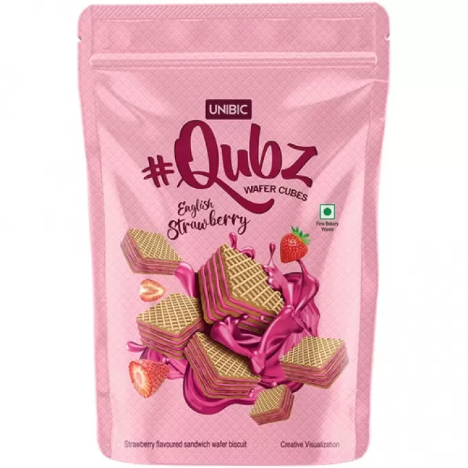 UNIBIC QUBZ ENGLISH STRAWBERRY WAFER CUBES  150 gm