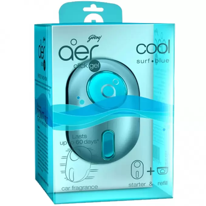 AER CLICK COOL SURF-BLUE 60DAYS CAR SET 1 Nos