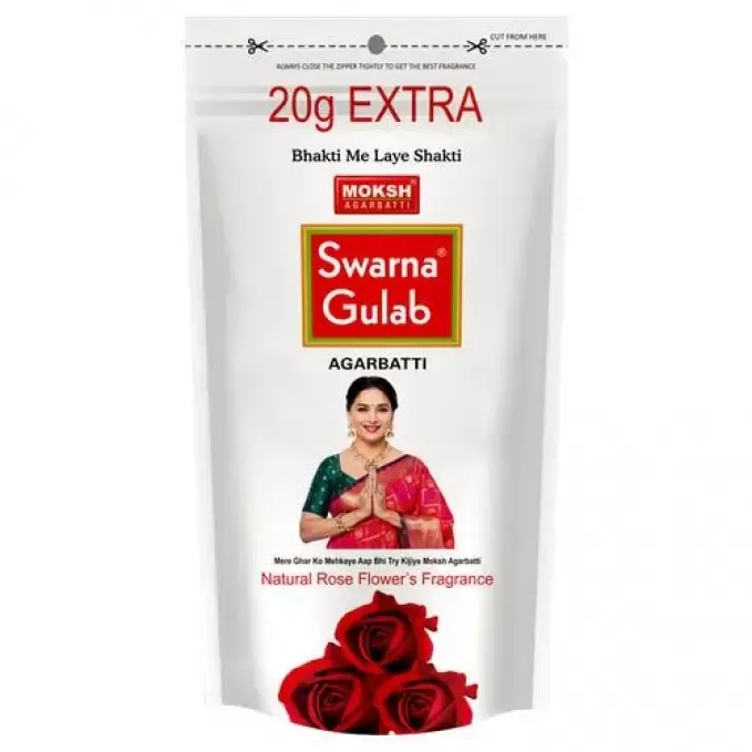 MOKSH SWARNA GULAB ROSE AGARBATTI  90 gm