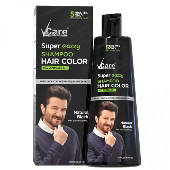 VCARE SUPER EAZZY HAIR COLOR NATURAL BLACK SHAMPOO 180 ml