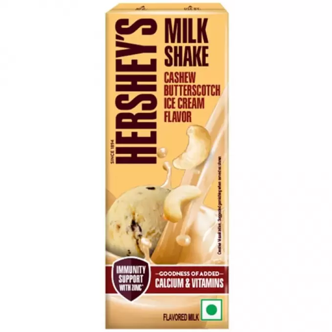 HERSHEY S MILK SHAKE CASHEW BUTTERSCOTCH ICE CREAM FLAVOR 180 ml