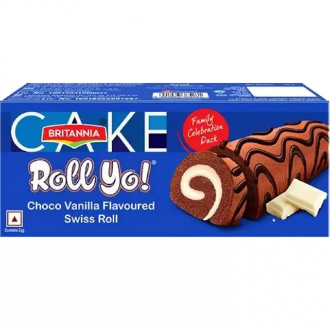 BRITANNIA CAKE CHOCO VANILLA SWISS ROLL 165g 165 gm