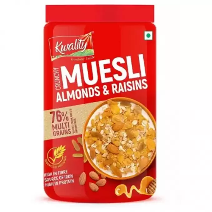 KWALITY MUESLI ALMONDS & RAISINS 1kg JAR 1 kg