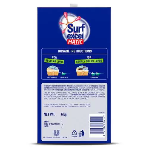 SURF EXCEL MATIC TOP LOAD 6KG 6 kg