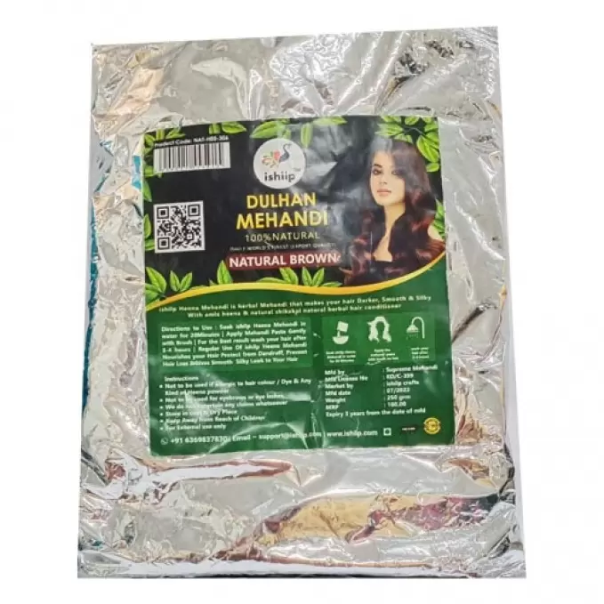 ISHILP DULHAN MEHANDI NATURAL BROWN 250g 250 gm