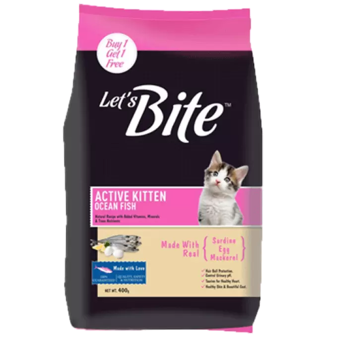 LETS BITE ACTIVE KITTEN OCEAN FISH 400g 400 gm