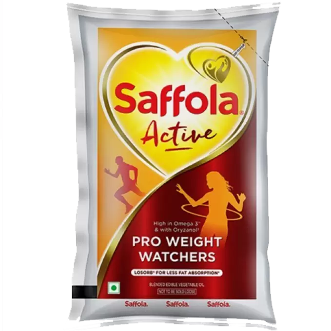 SAFFOLA ACTIVE BLENDED EDIBLE VEGETABLE OIL POUCH 1 l