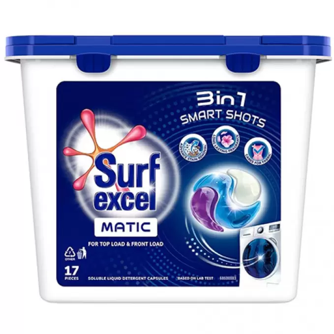 SURF EXCEL MATIC 3IN1 SMART SHOTS 17*26g 26 gm