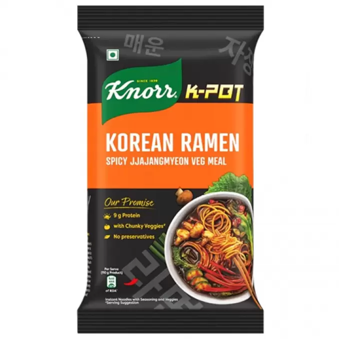 KNORR KOREAN RAMEN JJAJANGMYEON VEG MEAL NOODLES  110 gm