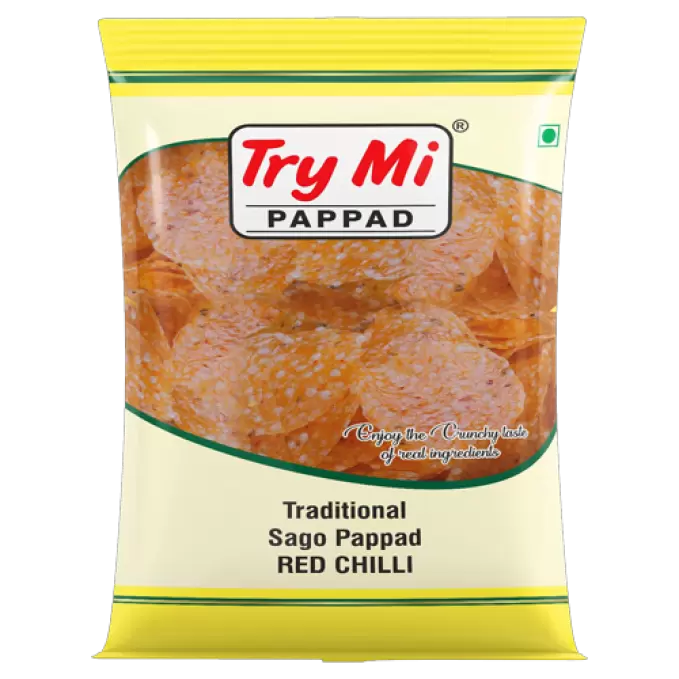 TRY MI TRADITIONAL SAGO RED CHILLI PAPPAD  200 gm