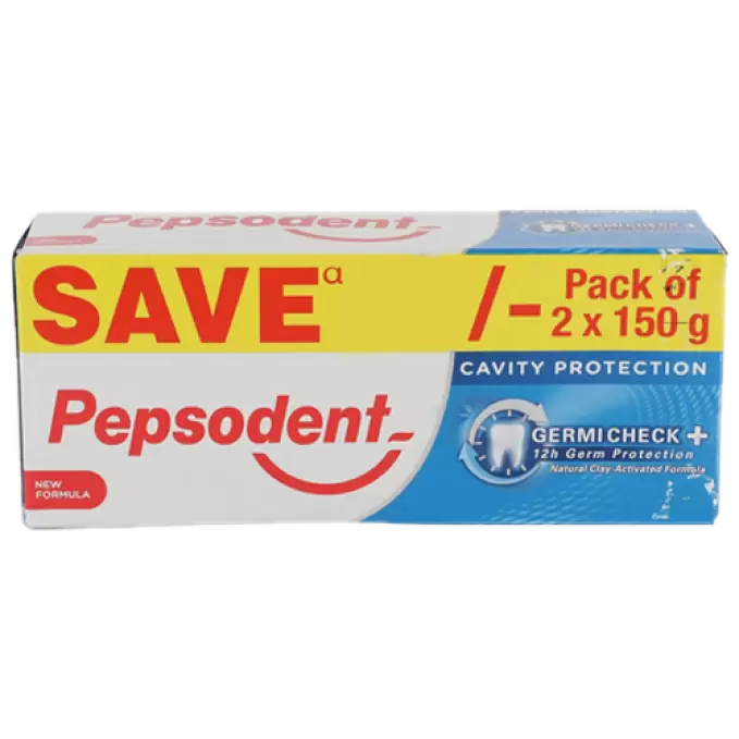 PEPSODENT GERMI CHECK TOOTH PASTE 1 +1  SAVE PACK 150 gm