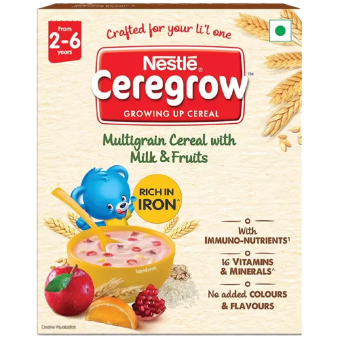 NESTLE CEREGROW MULTIGRAIN CEREAL MILK & FRUITS 300G  300 gm