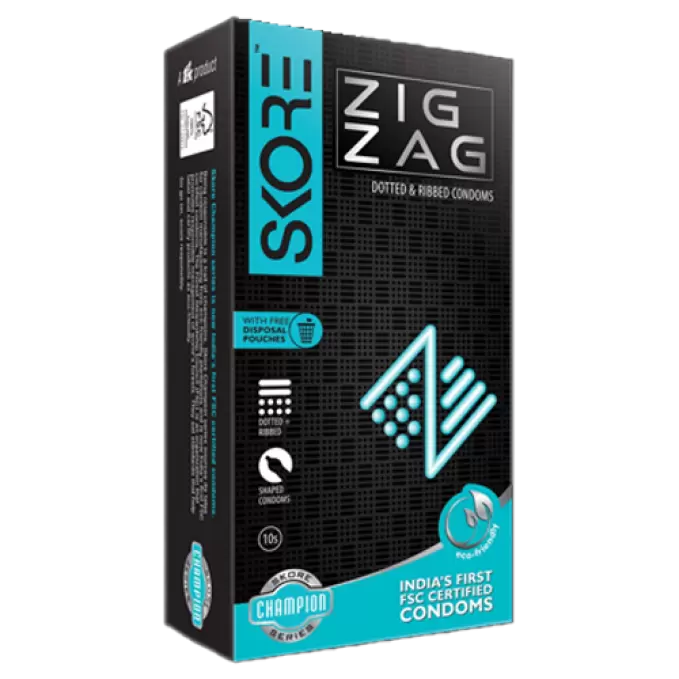 SKORE ZIG ZAG CONDOMS 10 Nos