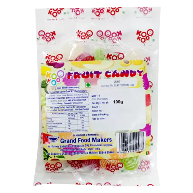 KOO KOO FRUIT CANDY 100GM 100 gm