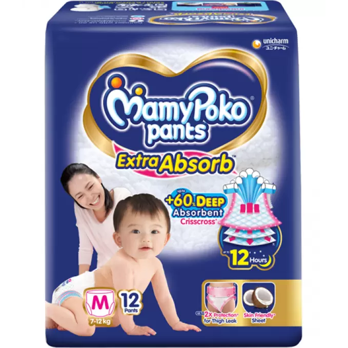 MAMY POKO PANTS MEDIUM 12 Pcs 12 Nos