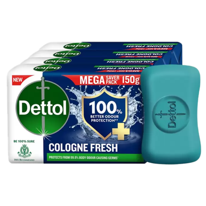 DETTOL COLOGNE FRESH SOAP 4*150GM 150 gm