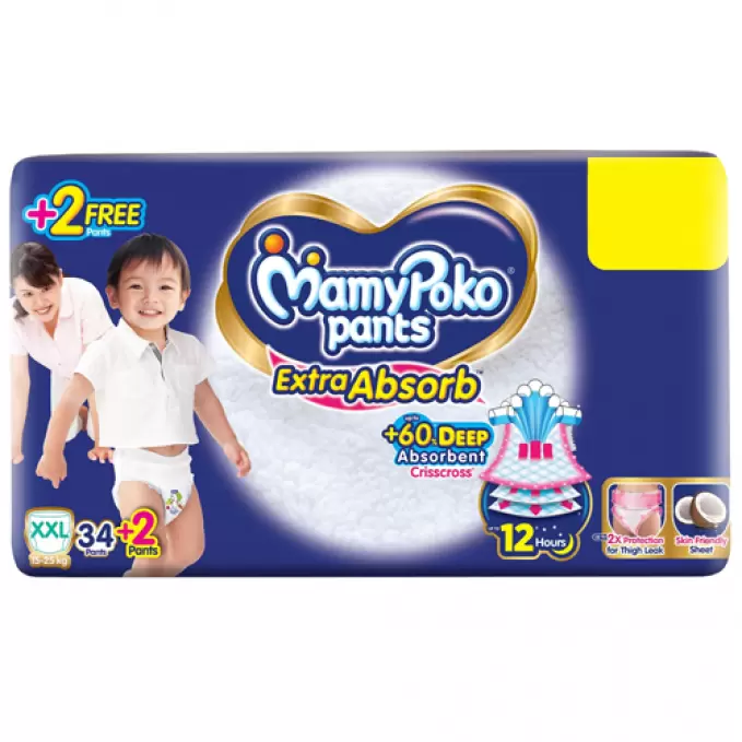 MAMY POKO PANTS XXL 34+2 Free Pcs 36 Nos