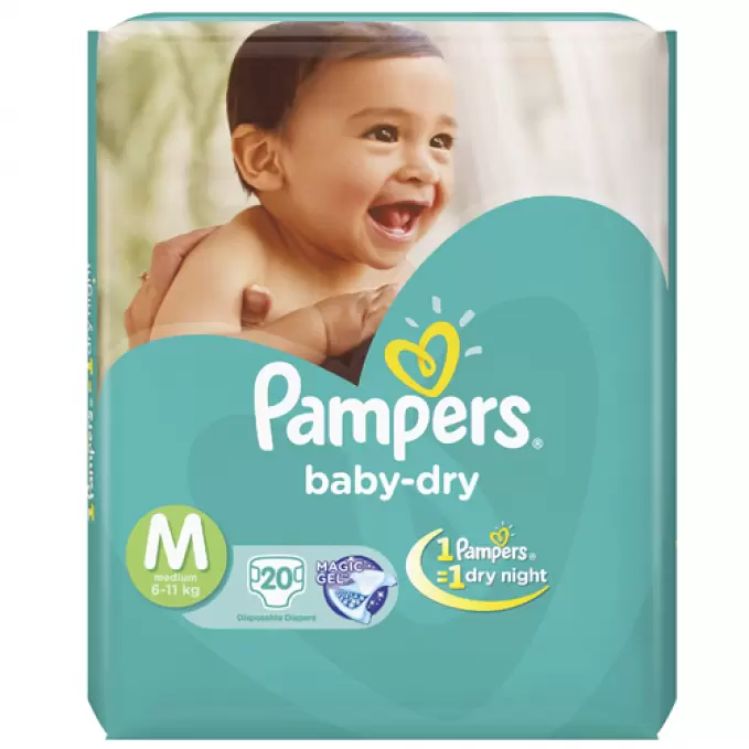 PAMPERS BABY DRY MEDIUM 20 Nos